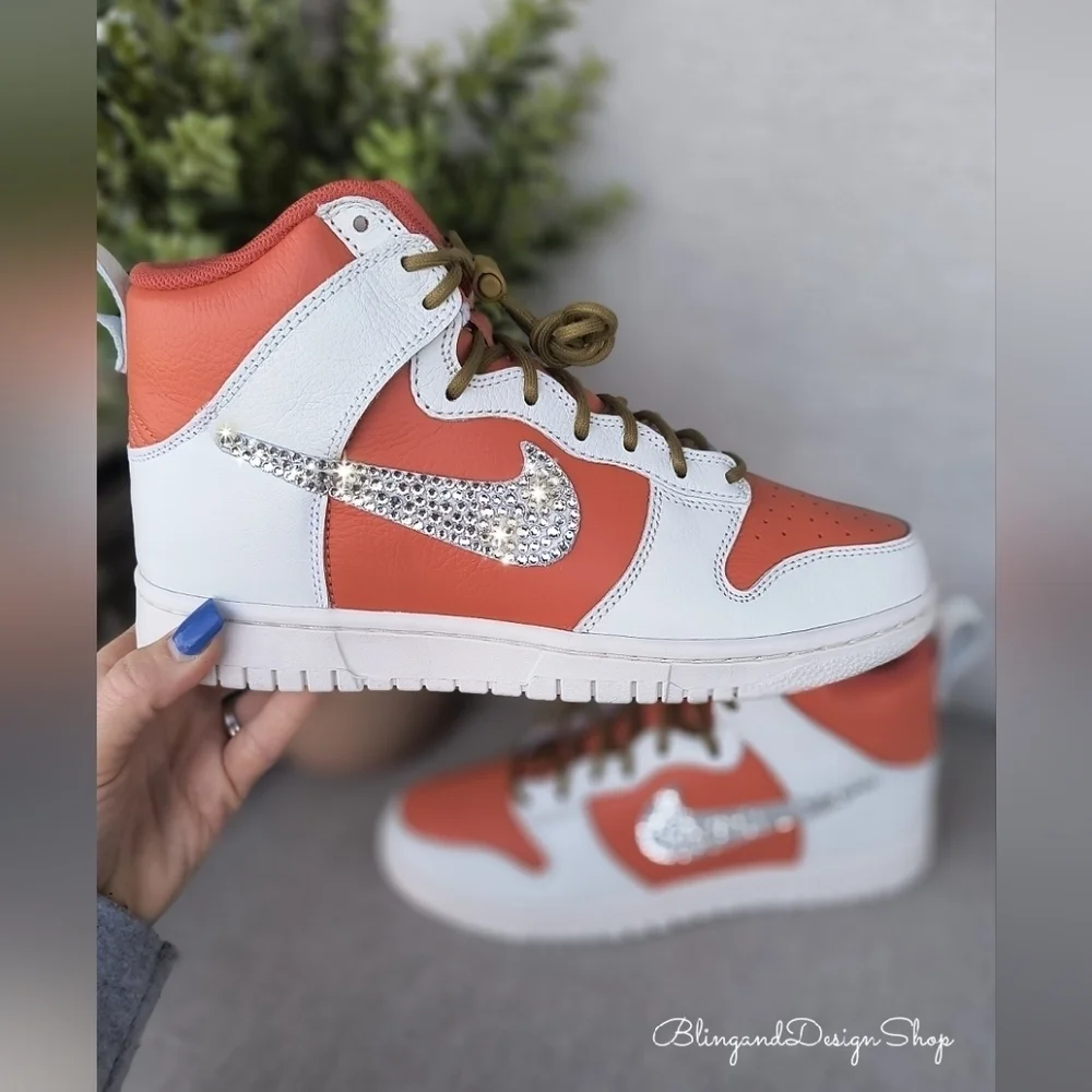 Nike Dunk High By You Custom Sneakers made with Swarovski Crystals Bling Shoes